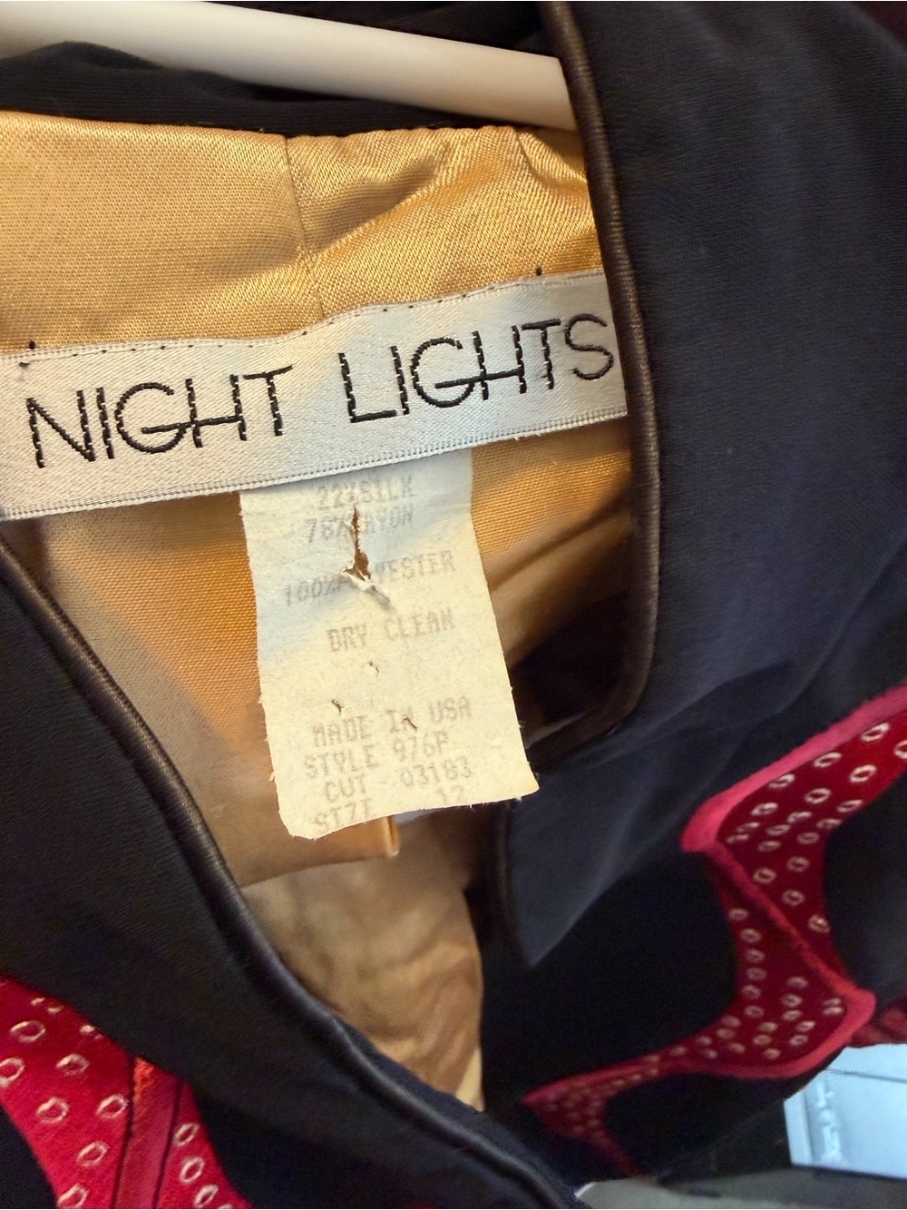 Vintage Night Lights Silk Blend Cropped Bolero Jacket 12 Made in USA Avant Garde - Picture 2 of 2
